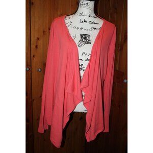 Talbots Open Front Cotton Cardigan Salmon Size XL